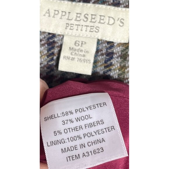 Appleseeds Blazer Tweed Jacket Waist Accent Elegant Preppy Academia Womens 6 - Picture 4 of 12
